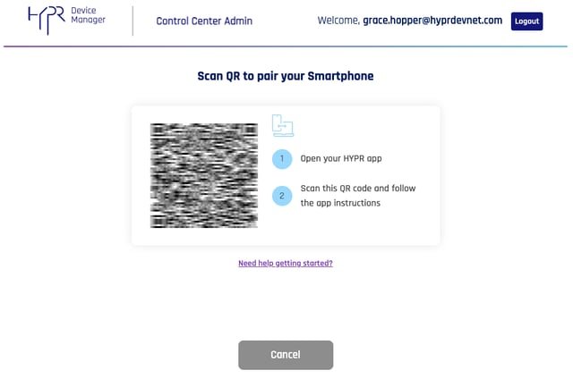 QR Code Displayed