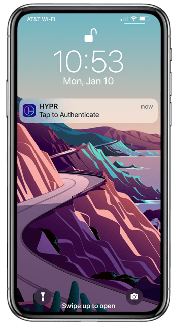 HYPR Mobile iPhone Push Notification HYPR Mobile iPhone Push Notification