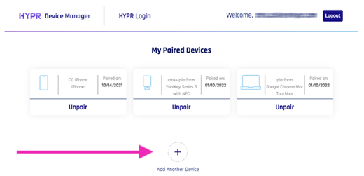 Device Manager - My Paired Devices - arrow-1