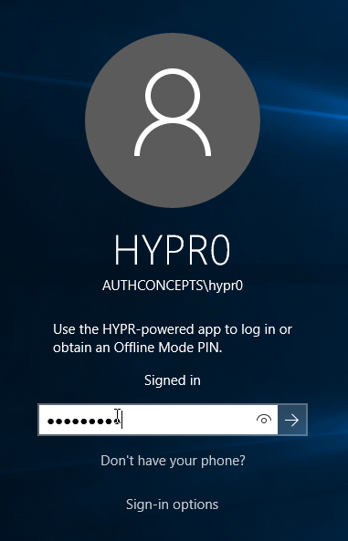 Windows HYPR Offline PIN